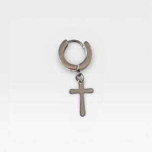 Silver Titanium Steel Dangle 1 Piece Earring